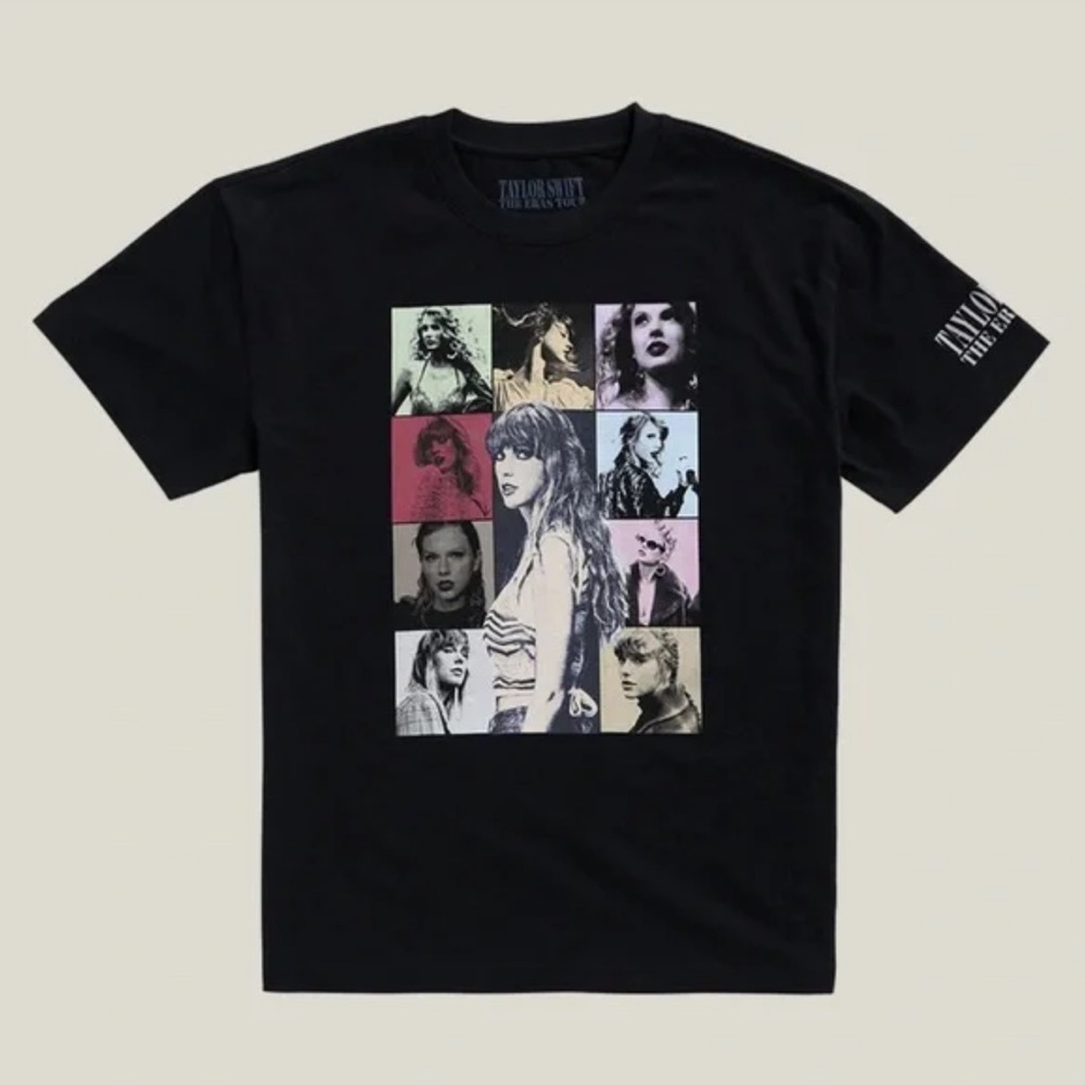 Taylor Swift Eras Tour Black Graphic T-Shirt International Dates Tee NWT Large